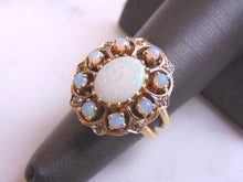 Load image into Gallery viewer, Womens Vintage Estate 14k Gold Opal &amp; Diamond Ring 10.0g E2920