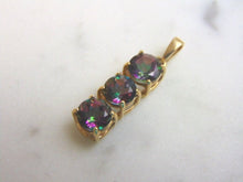 Load image into Gallery viewer, Womens Vintage Estate 10k Gold Mystic Topaz Pendant, 2.2g E2579