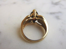 Load image into Gallery viewer, Womens Vintage Estate 10K Gold Garnet &amp; Diamond Ring, 3.6g E3580
