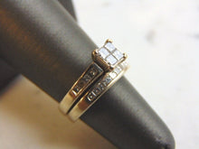 Load image into Gallery viewer, Womens Vintage Estate 14K White Gold Diamond Engagement Ring Set, 6.3g E3537