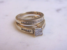 Load image into Gallery viewer, Womens Vintage Estate 14K White Gold Diamond Engagement Ring Set, 6.3g E3537