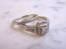 Load image into Gallery viewer, Womens Vintage Estate 14K White Gold Diamond Engagement Ring Set, 8.9g E3539
