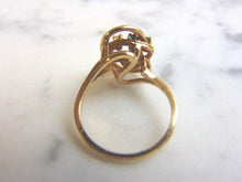 Load image into Gallery viewer, Womens Vintage Estate 14K Yellow Gold Diamond Emerald Ring 3.8g E3545