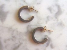Load image into Gallery viewer, Pr of Womens Sterling Silver Open Hoop Stick Earrings 4.2g E4124