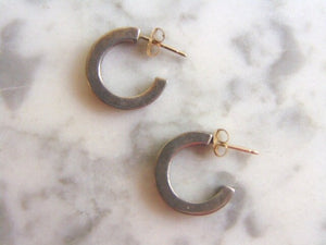 Pr of Womens Sterling Silver Open Hoop Stick Earrings 4.2g E4124