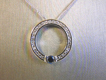 Load image into Gallery viewer, Vintage Estate Sterling Silver Necklace w/ CZ Stone Pendant 4.4g #E4255