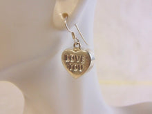 Load image into Gallery viewer, Lovely Pair of Vintage Estate Sterling Silver Dangle &quot;Heart&quot; Earrings 4.0g E3928