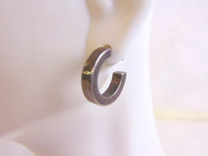 Pr of Womens Sterling Silver Open Hoop Stick Earrings 4.2g E4124