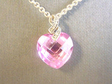 Load image into Gallery viewer, Vintage Estate Sterling Silver Necklace w/ Rose Quartz ? Pendant 9.9g #E3991