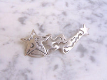 Load image into Gallery viewer, Womens Vintage Estate Sterling Silver Shooting Star Brooch 10.6g E4208