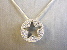 Load image into Gallery viewer, Womens Vintage Estate Star CZ Stone Pendant W/ Necklace 4.2g E4436