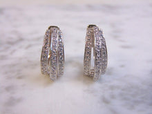 Load image into Gallery viewer, Womens Vintage Estate Sterling Silver Earrings w/ CZ Stones 6.7g #E4445