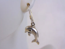 Load image into Gallery viewer, Womens Vintage Estate Sterling Silver Dolphin Earrings 3.3g #E4454