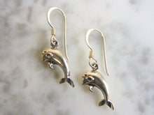 Load image into Gallery viewer, Womens Vintage Estate Sterling Silver Dolphin Earrings 3.3g #E4454