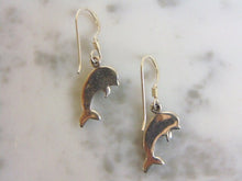 Load image into Gallery viewer, Womens Vintage Estate Sterling Silver Dolphin Earrings 3.3g #E4454