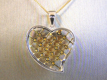 Load image into Gallery viewer, Womens Vintage Estate Gold Tone Sterling Silver Necklace w/ Heart Pendant 6.6g #E4253