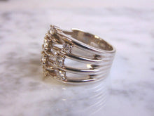 Load image into Gallery viewer, Womens Vintage Estate Sterling Silver CZ Stones Ring 11.2g E4473