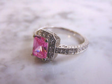 Load image into Gallery viewer, Womens Vintage Estate Sterling Silver Rose Quartz Ring 4.9g E4474