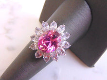 Load image into Gallery viewer, Womens Vintage Estate Sterling Silver Rose Quartz Flower Ring 7.1g E4486