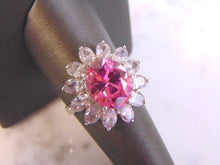 Load image into Gallery viewer, Womens Vintage Estate Sterling Silver Rose Quartz Flower Ring 7.1g E4486