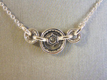 Load image into Gallery viewer, Womens Vintage Estate Sterling Silver CZ Stones Pendant W/ Necklace 5.2g E4515