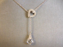 Load image into Gallery viewer, Womens Vintage Estate Sterling Silver Heart &amp; Stone Pendant w/ Necklace 5.1g E4533
