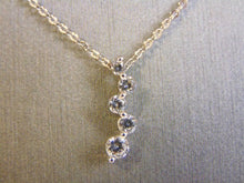 Load image into Gallery viewer, Womens Vintage Estate Sterling Silver CZ Stones Pendant W/ Necklace 2.1g E4561