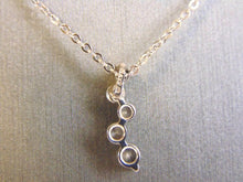 Load image into Gallery viewer, Womens Vintage Estate Sterling Silver CZ Stones Pendant W/ Necklace 2.1g E4561