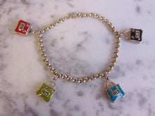 Load image into Gallery viewer, Womens Vintage Estate Sterling Silver Purse Charm Bracelet 20.2g E4577