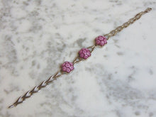 Load image into Gallery viewer, Womens Vintage Estate Sterling Silver Flower Millefiori Bracelet 12.5g E4586