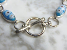 Load image into Gallery viewer, Womens Vintage Estate Sterling Silver Flower Millefiori Bracelet 18.7g E4592