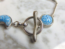 Load image into Gallery viewer, Womens Vintage Estate Sterling Silver Millefiori Bracelet 14.6g E4597