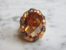 Load image into Gallery viewer, Womens Vintage Estate Sterling Silver Citrine Stone Ring 16.2g E4637