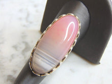 Load image into Gallery viewer, Womens Vintage Estate Sterling Silver Agate Stone Ring 14.4g E4674