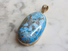 Load image into Gallery viewer, Womens Vintage Estate Sterling Silver Turquoise Stone Pendant 15.2g E4694