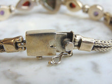 Load image into Gallery viewer, Womens Vintage Estate Sterling Silver Multi Stone Bracelet 25.4g E4709