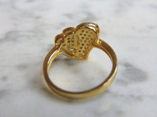 Load image into Gallery viewer, Womens Vintage Estate Sterling Silver Gold Tone Heart Ring 3.2g E4716