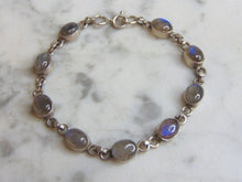 Load image into Gallery viewer, Womens Vintage Estate Sterling Silver Stones Bracelet 8.4g E4734