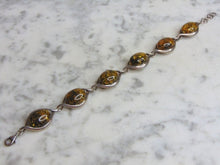 Load image into Gallery viewer, Womens Vintage Estate Sterling Silver Stone Bracelet 17.5g E4736