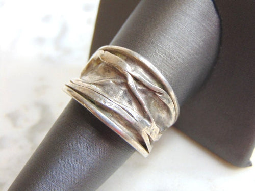 Women's Vintage Estate Sterling Silver Modernest Ring 6.6g E4757