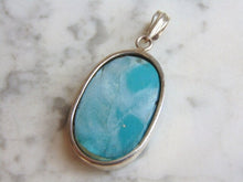 Load image into Gallery viewer, Womens Vintage Estate Sterling Silver Turquoise Stone Pendant 16.2g E4765