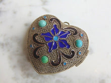 Load image into Gallery viewer, Womens Vintage Estate Sterling Silver Heart Locket Pendant 15.3g E4832