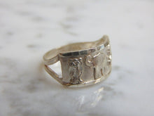 Load image into Gallery viewer, Womens Vintage Estate Sterling Silver Elephant Ring 2.9g E4858