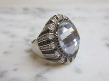 Load image into Gallery viewer, Womens Vintage Estate Sterling Silver CZ Stones Ring 20.9g E4888