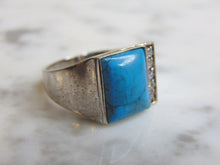 Load image into Gallery viewer, Womens Vintage Estate Sterling Silver Turquoise Stone Ring 5.7g E4889