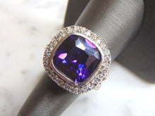 Load image into Gallery viewer, Womens Vintage Estate Sterling Silver Amethyst Stone Ring 14.9g E4891