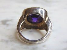 Load image into Gallery viewer, Womens Vintage Estate Sterling Silver Amethyst Stone Ring 14.9g E4891