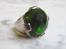 Load image into Gallery viewer, Womens Vintage Estate Sterling Silver Diopside Stone Ring 21.5g E4894
