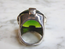 Load image into Gallery viewer, Womens Vintage Estate Sterling Silver Diopside Stone Ring 21.5g E4894