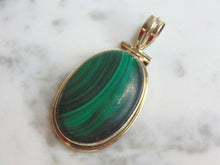 Load image into Gallery viewer, Womens Vintage Estate Sterling Silver Malachite Pendant 20.8g E4933